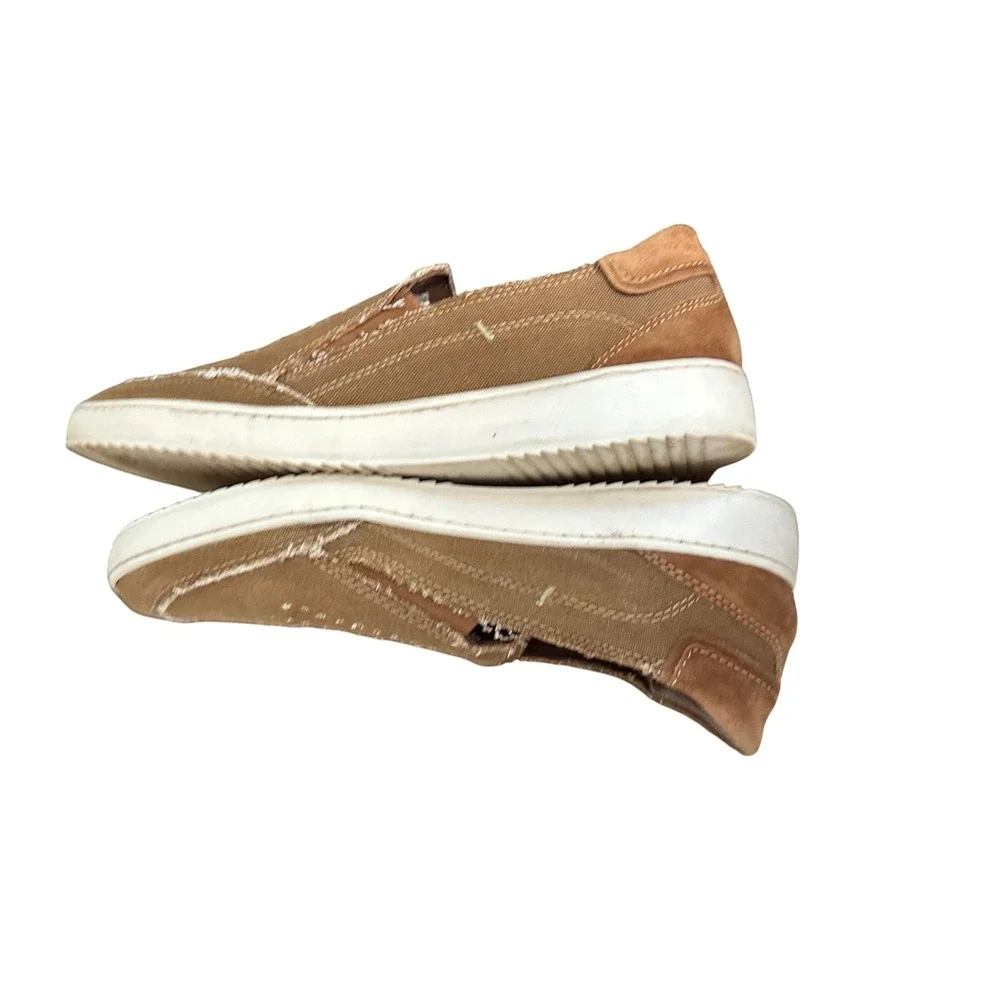 Roan by Bed‎ Stu Kayson Mens 11 Tan Brown Canvas Slip On Sneakers Loafers